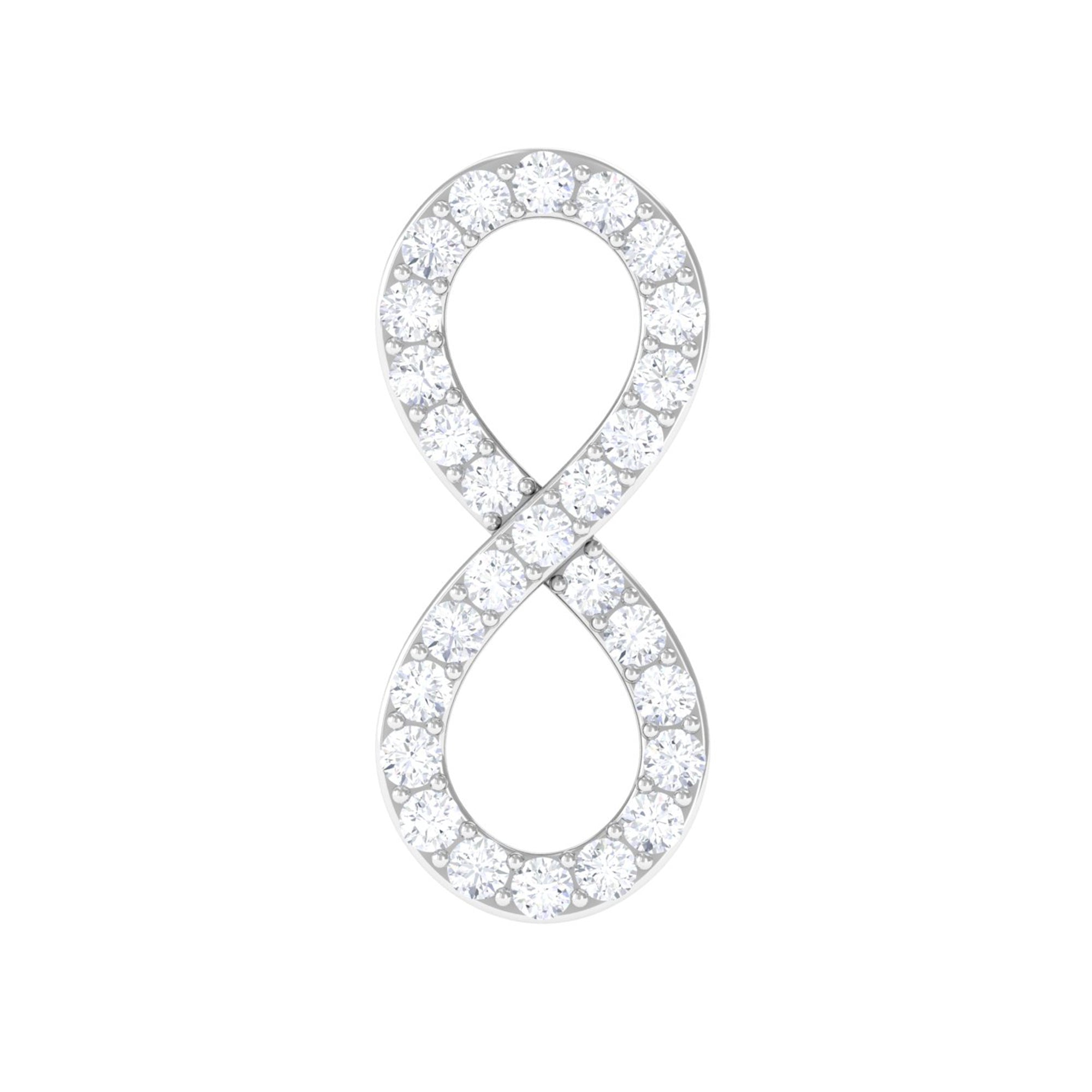 Rosec Jewels-Round Diamond Infinity Earring for Cartilage Piercing