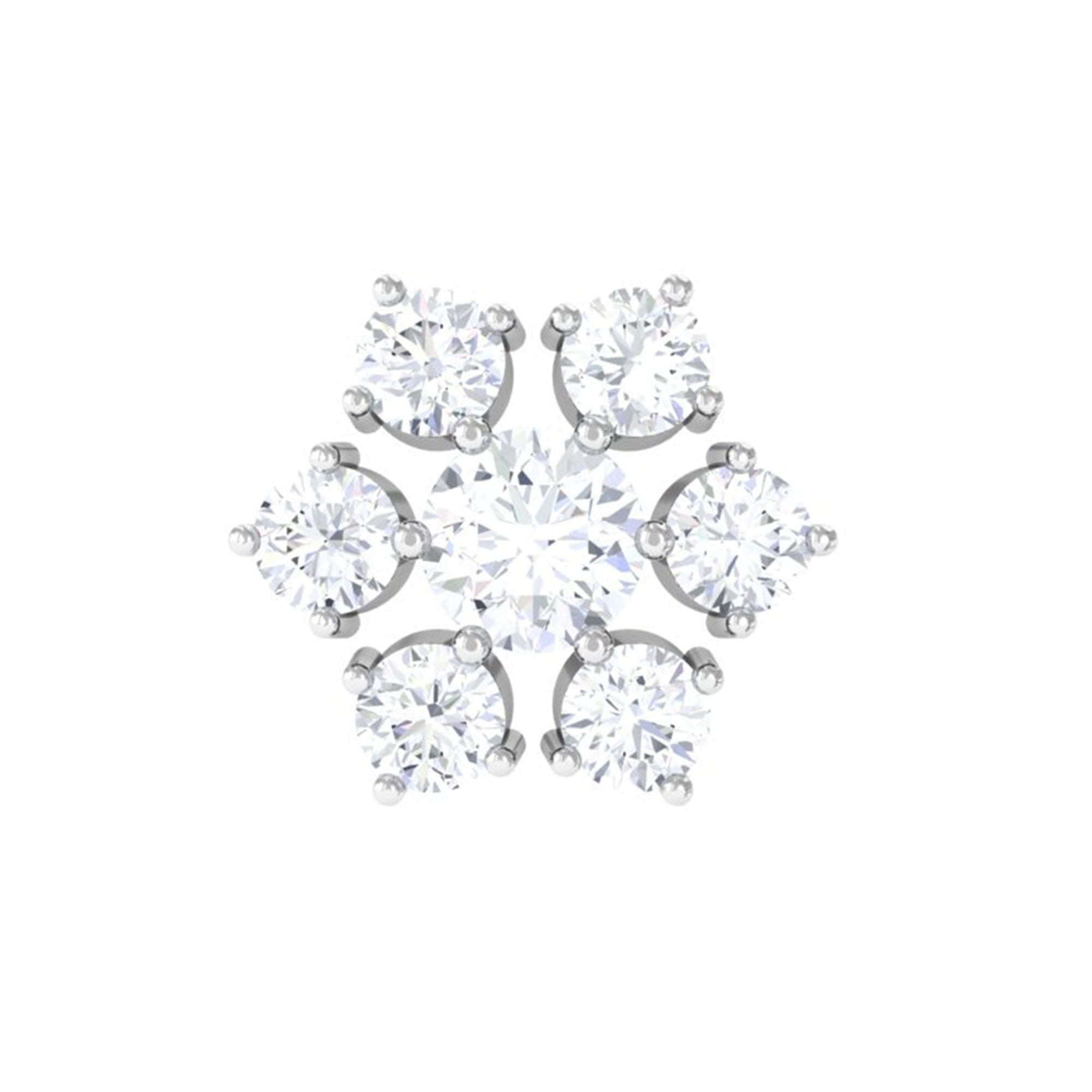 Rosec Jewels-Round Cut Moissanite Cluster Floral Cartilage Earring