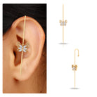 Elegant Certified Moissanite Butterfly Ear Pin Earring Moissanite - ( D-VS1 ) - Color and Clarity - Rosec Jewels