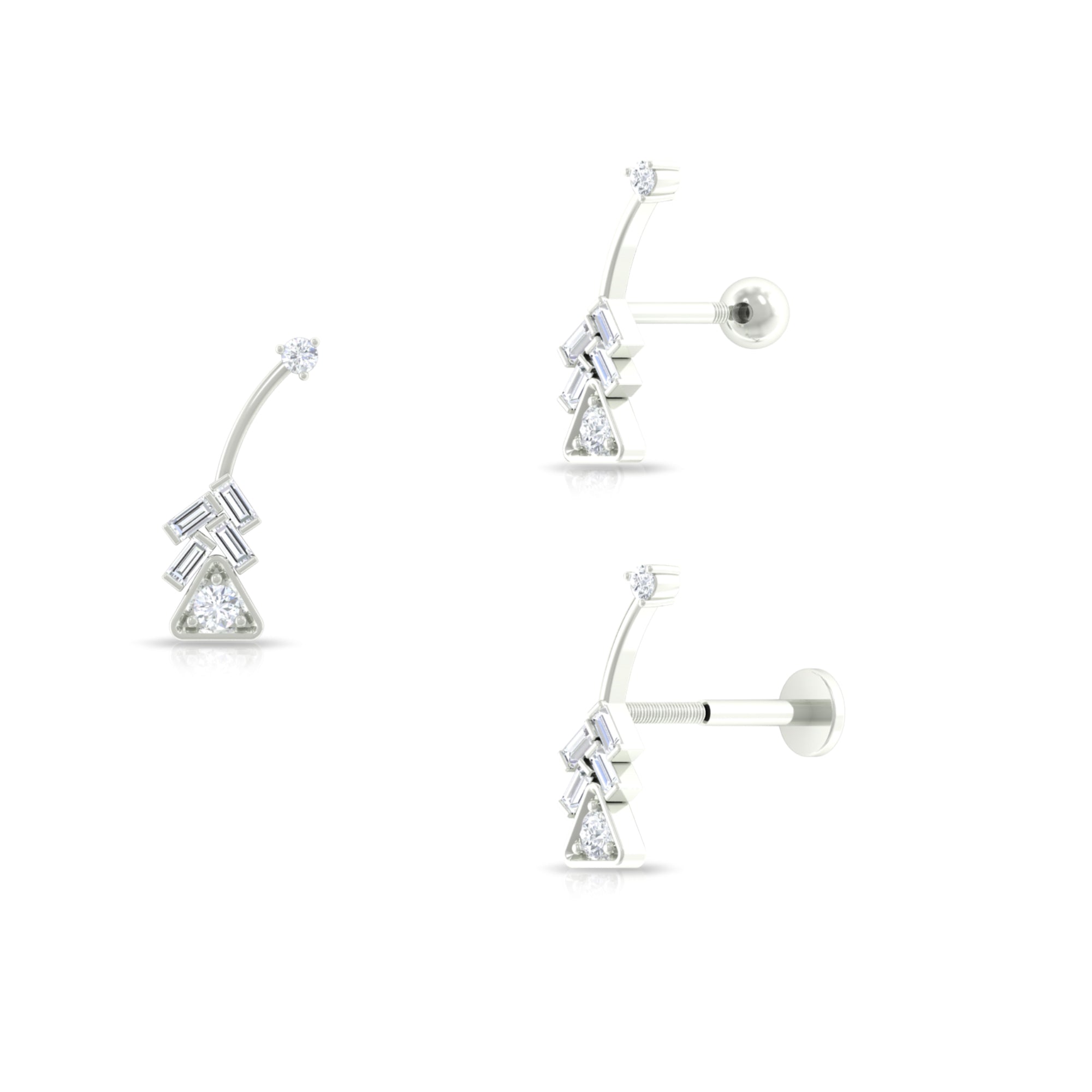 Rosec Jewels-Moissanite Arrow Crawler Earring for Helix Piercing