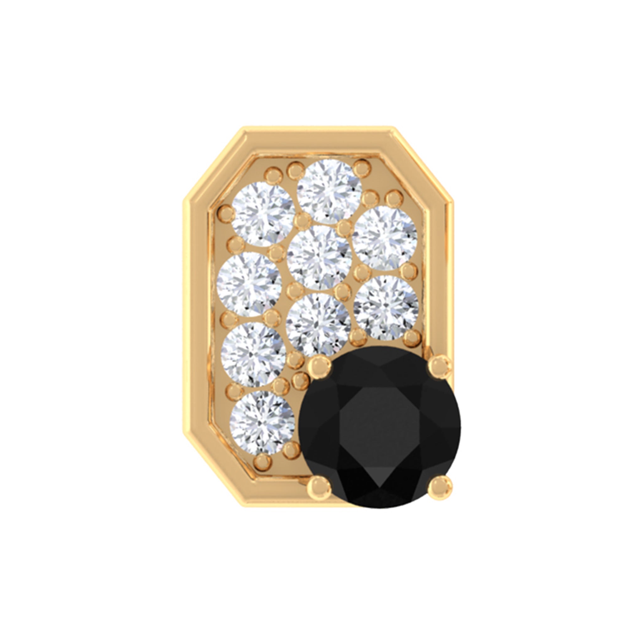 Rosec Jewels-1/4 CT Black Onyx and Moissanite Octagon Cartilage Earring