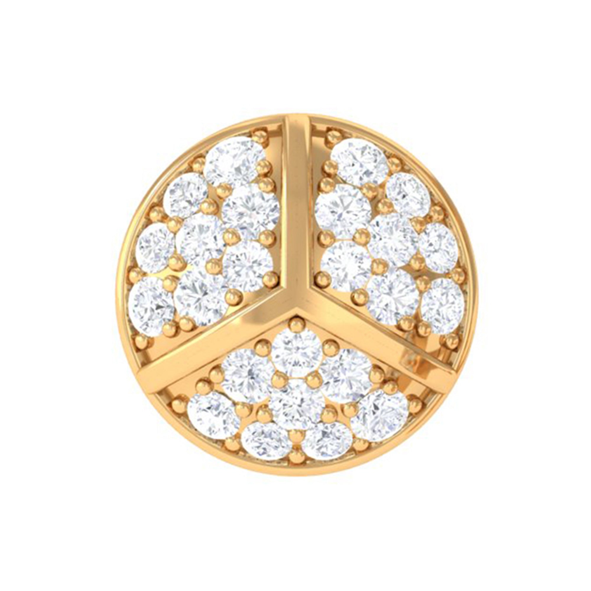 Rosec Jewels-Moissanite Gold Round Cartilage Stud Earring