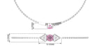 Minimal Pink Sapphire and Diamond Geometric Chain Bracelet Pink Sapphire - ( AAA ) - Quality - Rosec Jewels