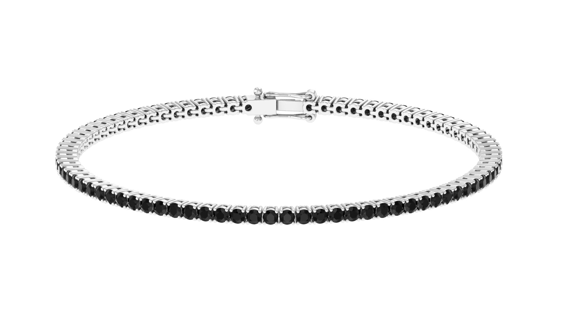 3.25 CT Lab Created Black Diamond Tennis Bracelet in Gold Lab Created Black Diamond - ( AAAA ) - Quality - Rosec Jewels