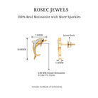 Cute Dolphin Stud Earrings with Moissanite Moissanite - ( D-VS1 ) - Color and Clarity - Rosec Jewels