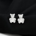 Teddy Bear Stud Earrings for Women with Diamonds Diamond - ( HI-SI ) - Color and Clarity - Rosec Jewels