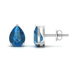 2.50 CT Solitaire Stud Earrings with Pear Shaped London Blue Topaz London Blue Topaz - ( AAA ) - Quality - Rosec Jewels