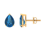 2.50 CT Solitaire Stud Earrings with Pear Shaped London Blue Topaz London Blue Topaz - ( AAA ) - Quality - Rosec Jewels