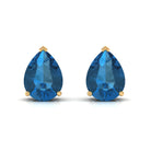 2.50 CT Solitaire Stud Earrings with Pear Shaped London Blue Topaz London Blue Topaz - ( AAA ) - Quality - Rosec Jewels