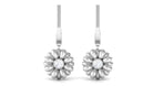 Rosec Jewels-1/4 CT Bezel Set Diamond Sunflower Hoop Earrings for Women