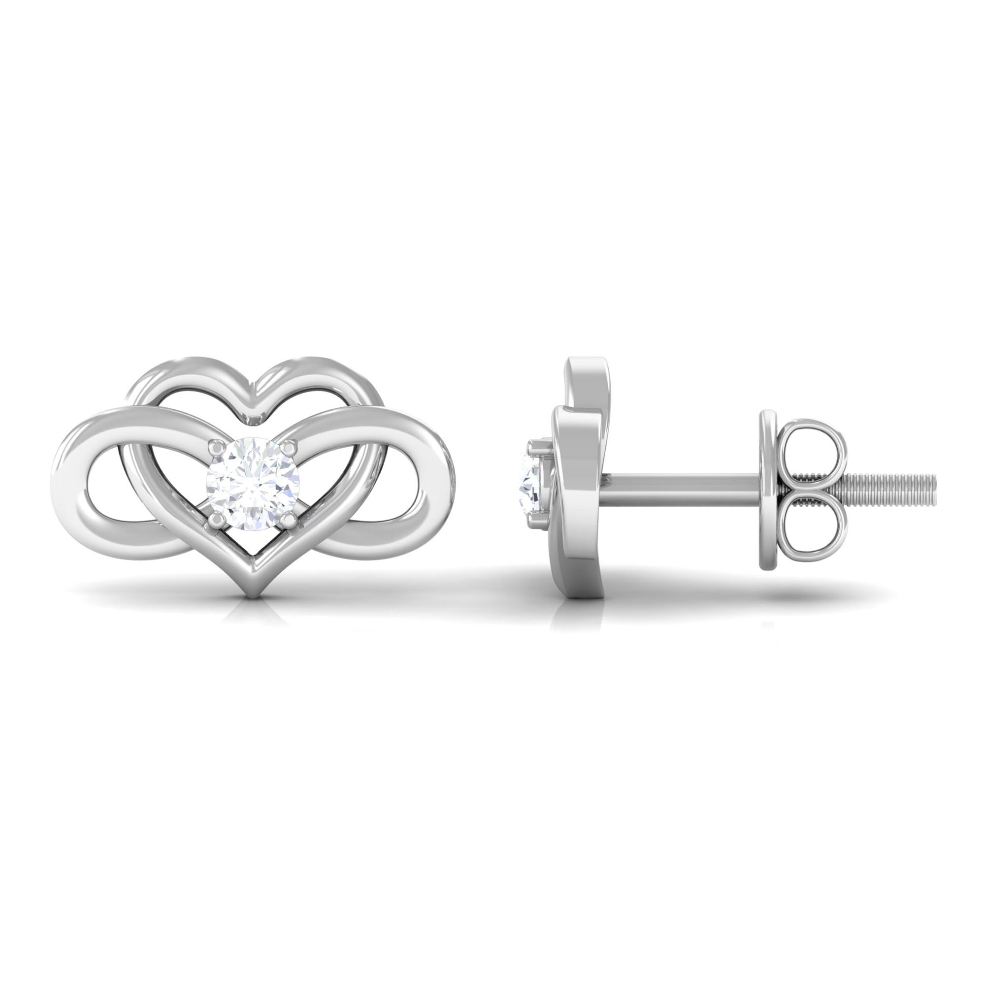 Diamond Infinity Heart Earrings For Women Diamond - ( HI-SI ) - Color and Clarity - Rosec Jewels