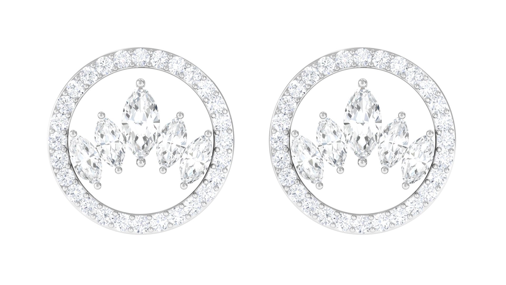 Rosec Jewels-Certified Real Diamond Circle Stud Earrings