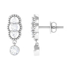 3/4 CT Minimal Diamond Drop Earrings in Gold Diamond - ( HI-SI ) - Color and Clarity - Rosec Jewels