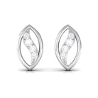 Round Cut Natural Diamond Petal Stud Earrings Diamond - ( HI-SI ) - Color and Clarity - Rosec Jewels