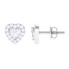 3/4 CT Heart Shape Zircon Halo Stud Earrings in Gold Zircon - ( AAAA ) - Quality - Rosec Jewels