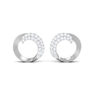 Classic Natural Diamond Open Circle Stud Earrings Diamond - ( HI-SI ) - Color and Clarity - Rosec Jewels