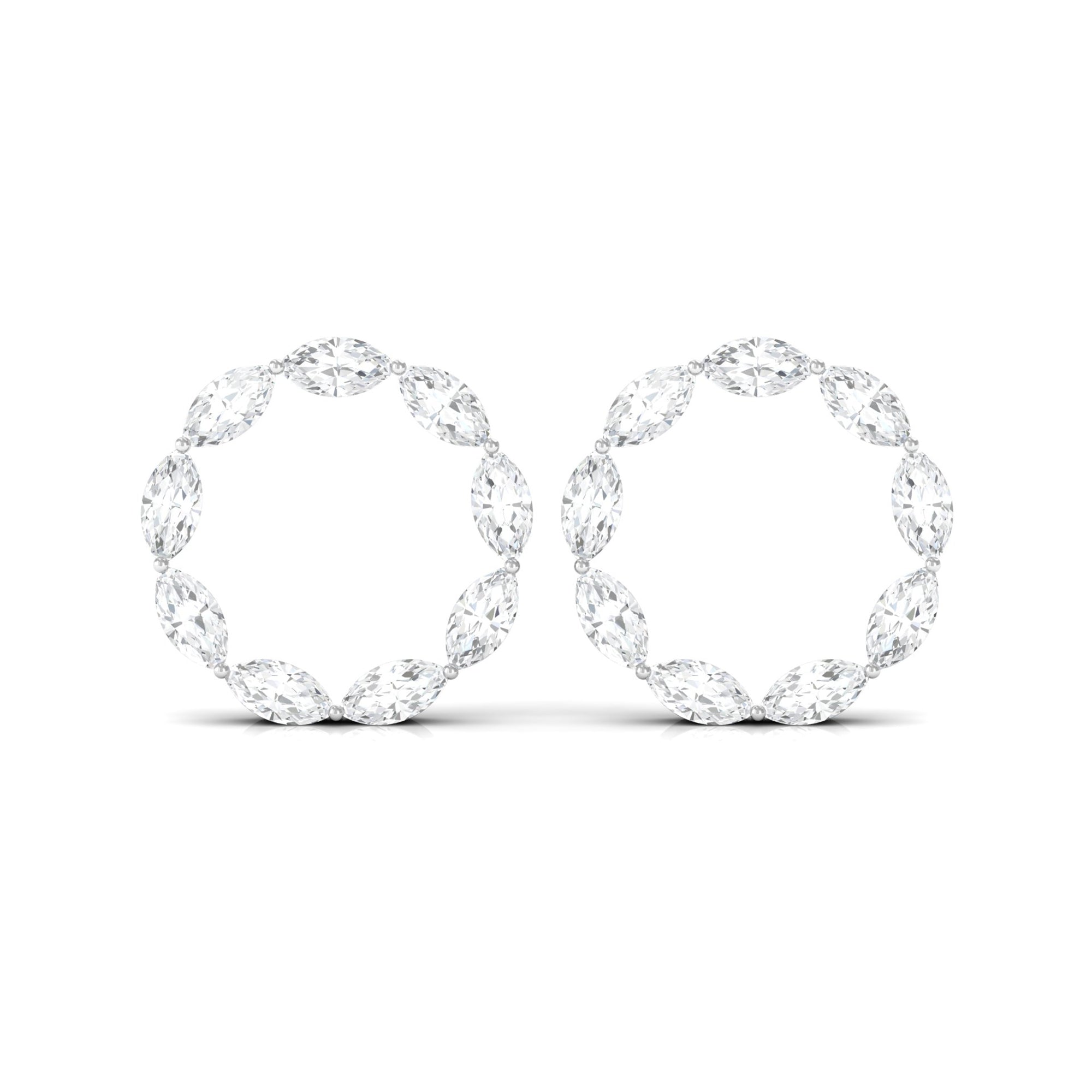 Marquise Cut Diamond Eternity Stud Earrings Diamond - ( HI-SI ) - Color and Clarity - Rosec Jewels