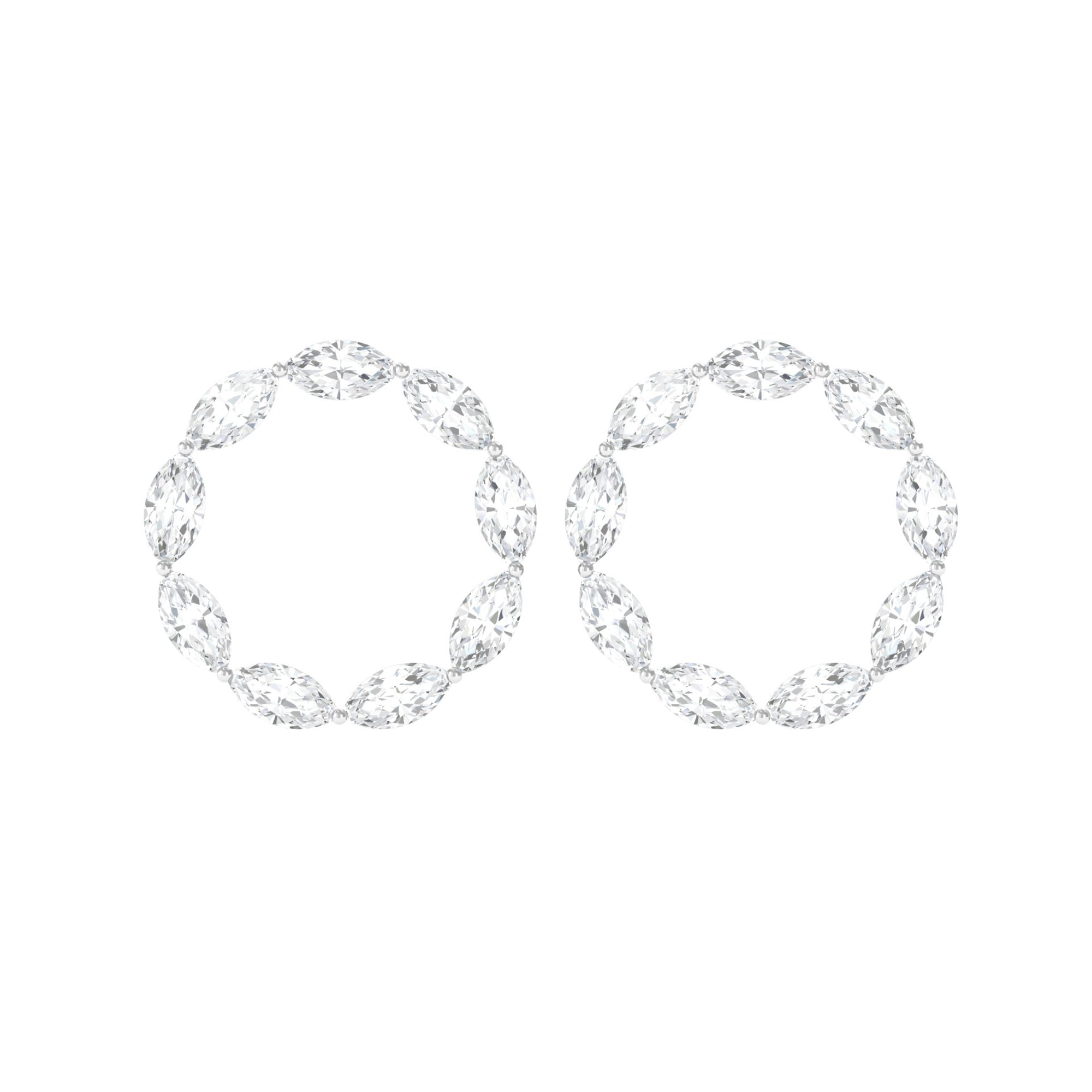 Marquise Cut Diamond Eternity Stud Earrings Diamond - ( HI-SI ) - Color and Clarity - Rosec Jewels