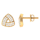 Minimal Triangle Shape Stud Earrings with Diamond Diamond - ( HI-SI ) - Color and Clarity - Rosec Jewels