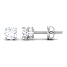 Prong Set Round Diamond Solitaire Stud Earrings Diamond - ( HI-SI ) - Color and Clarity - Rosec Jewels