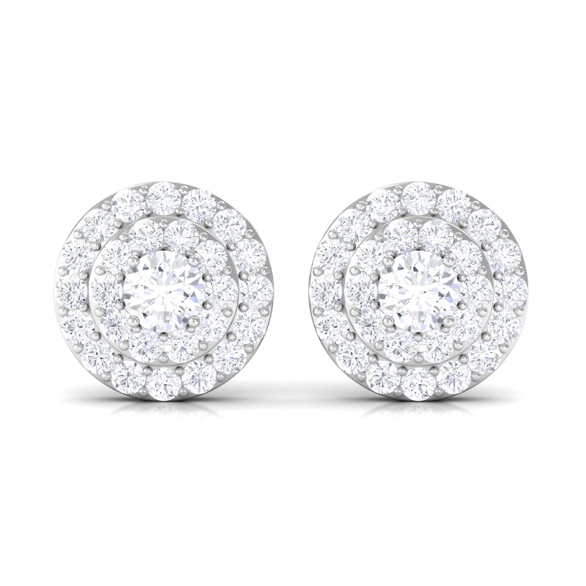 Classic Round Diamond Stud Earrings Diamond - ( HI-SI ) - Color and Clarity - Rosec Jewels