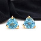 3 CT Heart Shape Swiss Blue Topaz Solitaire Stud Earrings Swiss Blue Topaz - ( AAA ) - Quality - Rosec Jewels