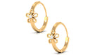 Rosec Jewels-Floral Diamond Huggie Earrings for Women