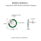 0.50 CT Emerald Eternity and Gold Clover Stud Earrings Emerald - ( AAA ) - Quality - Rosec Jewels