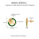 0.50 CT Emerald Eternity and Gold Clover Stud Earrings Emerald - ( AAA ) - Quality - Rosec Jewels