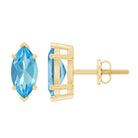 Marquise Cut Swiss Blue Topaz Solitaire Stud Earrings Swiss Blue Topaz - ( AAA ) - Quality - Rosec Jewels