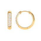 Pave Set Natural Diamond Minimal Hinged Hoop Earrings Diamond - ( HI-SI ) - Color and Clarity - Rosec Jewels