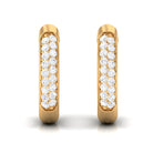 Pave Set Natural Diamond Minimal Hinged Hoop Earrings Diamond - ( HI-SI ) - Color and Clarity - Rosec Jewels