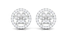 Rosec Jewels-Cute Dog Paw Stud Earrings with Natural Diamond