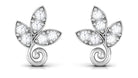 Rosec Jewels-Leaf Stud Earrings with Natural Diamond