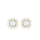 1.75 CT Classic Moissanite Halo Stud Earrings Moissanite - ( D-VS1 ) - Color and Clarity - Rosec Jewels