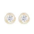 2.25 CT Moissanite Braided Halo Stud Earrings Moissanite - ( D-VS1 ) - Color and Clarity - Rosec Jewels