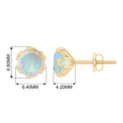 1.5 CT Round Cut Ethiopian Opal Solitaire Stud Earrings Ethiopian Opal - ( AAA ) - Quality - Rosec Jewels