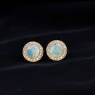 2.25 CT Classic Ethiopian Opal and Diamond Halo Stud Earrings Ethiopian Opal - ( AAA ) - Quality - Rosec Jewels