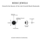 2 CT Created Black Diamond and Moissanite Halo Stud Earrings in Prong Setting Lab Created Black Diamond - ( AAAA ) - Quality - Rosec Jewels