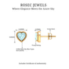 Heart Shape Sky Blue Topaz Solitaire Stud earrings with Twisted Rope Frame Sky Blue Topaz - ( AAA ) - Quality - Rosec Jewels