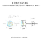 0.50 CT Ethiopian Opal Minimal Solitaire Stud Earrings in Gold Ethiopian Opal - ( AAA ) - Quality - Rosec Jewels