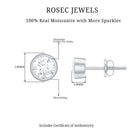 Rosec Jewels-Certified Moissanite Solitaire Stud Earrings in Bezel Setting