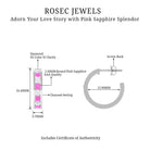 Channel Set Pink Sapphire and Diamond Half Eternity Hinged Hoop Earrings Pink Sapphire - ( AAA ) - Quality - Rosec Jewels