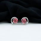 1 CT Simple Pink Tourmaline Solitaire Stud Earrings Pink Tourmaline - ( AAA ) - Quality - Rosec Jewels