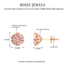 6 MM Morganite Solitaire Stud Earrings in Lotus Basket Setting Morganite - ( AAA ) - Quality - Rosec Jewels