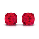 7.5 CT Created Ruby Solitaire Stud Earring in 4 Prong Setting Lab Created Ruby - ( AAAA ) - Quality - Rosec Jewels