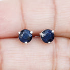 Blue Sapphire Solitaire Stud Earrings Blue Sapphire - ( AAA ) - Quality - Rosec Jewels