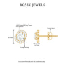 Certified White Topaz Minimal Halo Stud Earrings White Topaz - ( AAA ) - Quality - Rosec Jewels