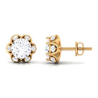 Solitaire Moissanite Designer Stud Earrings Moissanite - ( D-VS1 ) - Color and Clarity - Rosec Jewels