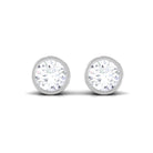 Bezel Set Moissanite Solitaire Stud Earrings for Women Moissanite - ( D-VS1 ) - Color and Clarity - Rosec Jewels